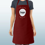 Logo mit "Text Business Promotion Burgundy" Schürze<br><div class="desc">Fügen Sie Ihr eigenes Logo und Textauswahl zu diesem Design hinzu. Entfernen Sie den oberen oder unteren Text,  wenn Sie es vorziehen. Minimalistisch und beruflich. Ideal für die Mitarbeiterwerbung oder als Werbemittel für Ihre Kunden und Kunden.</div>