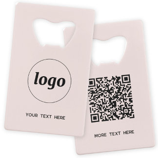 Logo mit Text-QR-Code Business Blindfarben Rosa Geldbeutel Flaschenöffner