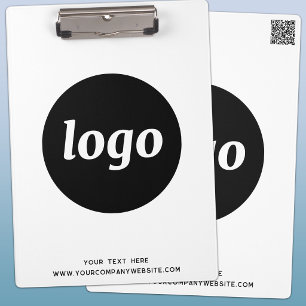 Logo mit Text und QR-Code Geschäftsbranding Klemmbrett