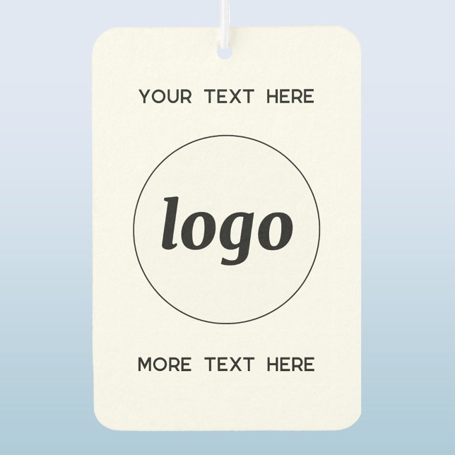 Logo mit Werbung für Text Autolufterfrischer (Simple logo with custom text business branding promotional car motor vehicle air freshener)