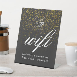 Logo mit WiFi-Fußbodenzeichen Sockelschild