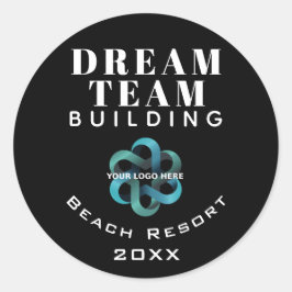 Logo-Mitarbeiter der Black Dream Team Gebäude Comp Runder Aufkleber