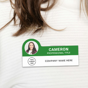 Logo-Mitarbeiter der Firma Green Modern Foto Namensschild