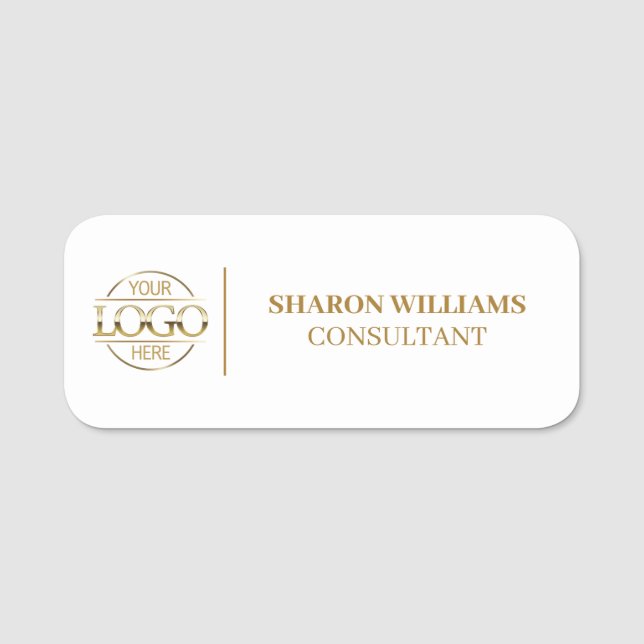 Logo-Mitarbeiter der White Gold Company Magnetic Namensschild (Vorderseite)