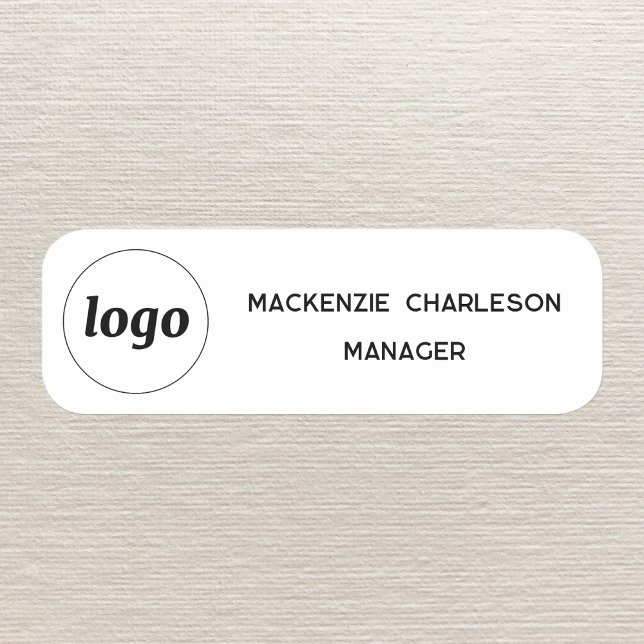Logo-Mitarbeiter-Markierung für Magnetic- oder But Namensschild (Simple logo staff employee name and job title custom name badge with magnetic or pin back)