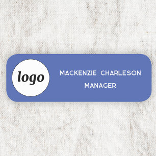 Logo Mitarbeiter Personal Blau Geschäft Namensschild