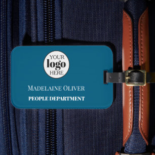 Logo Mitarbeiter Personal Blue White Simple Gepäckanhänger