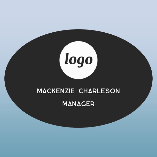 Logo Mitarbeiter Personal Magnetisch oder Steck Na Namensschild (Simple logo with custom text business branding promotional magnetic or pin name tag badge)