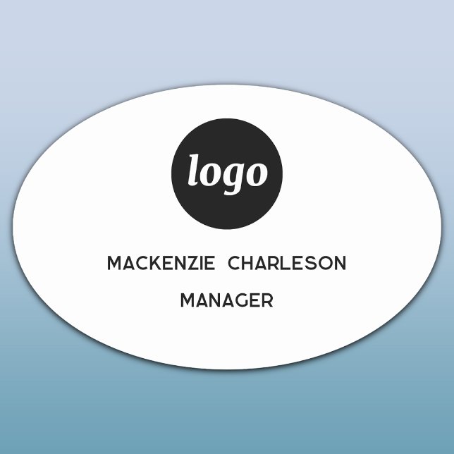 Logo Mitarbeiter Personal Magnetisch oder Steck Na Namensschild (Simple logo with custom text business branding promotional magnetic or pin name tag badge)