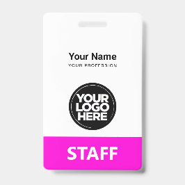 Logo-Mitarbeiter-Tag des rosa Mitarbeiters Ausweis