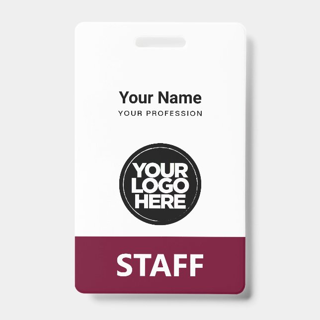 Logo-Mitarbeitermarke für Burgundy-Mitarbeiter Ausweis (Vorderseite)