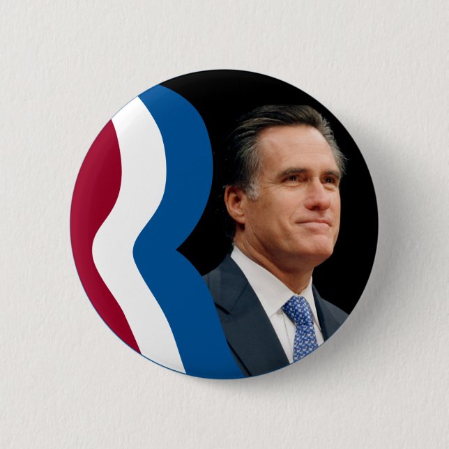 Logo Mitt Romneys "R" (Kreis - Porträt) Button (Vorderseite)