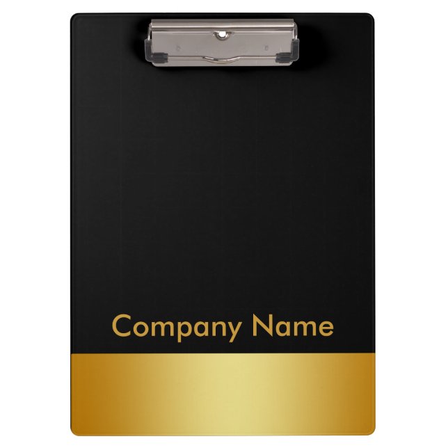 Logo Modern Elegant Gold Faux Foil Company Klemmbrett (Vorderseite)