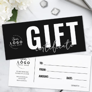 Logo Modern Schwarz Geschäft Geschenkgutschein