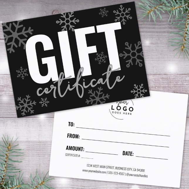 Logo Modern Script Geschenkgutschein Visitenkarte (Logo Modern Script Business Gift Certificate)