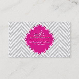 LOGO Modernes Herringbone-Muster rosa Abzeichen gr Visitenkarte