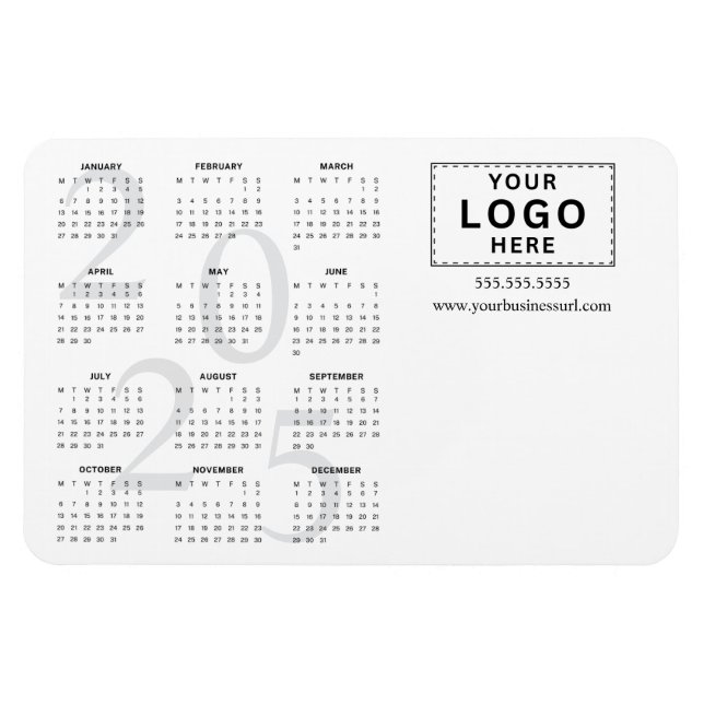 Logo Monatlicher Foto 2025 Kalender Magnet (Horizontal)