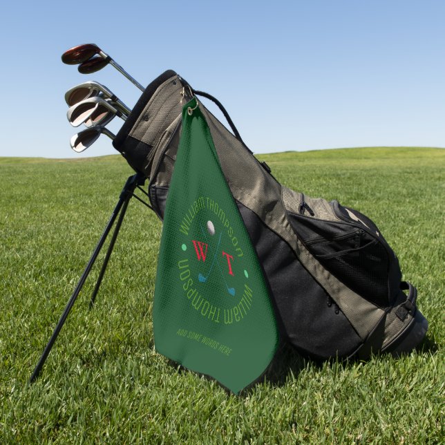Logo-Monogramm für einen Golf-Player-Green Golfhandtuch (Gras)