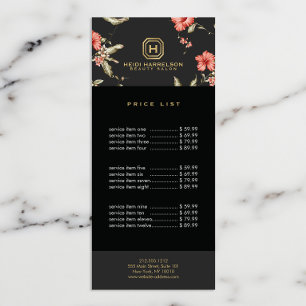 Logo-Monogramm Vintager Blumendesigner Werbekarte