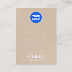 Logo Moon Phones Earring Display Tan Kraft Visitenkarte