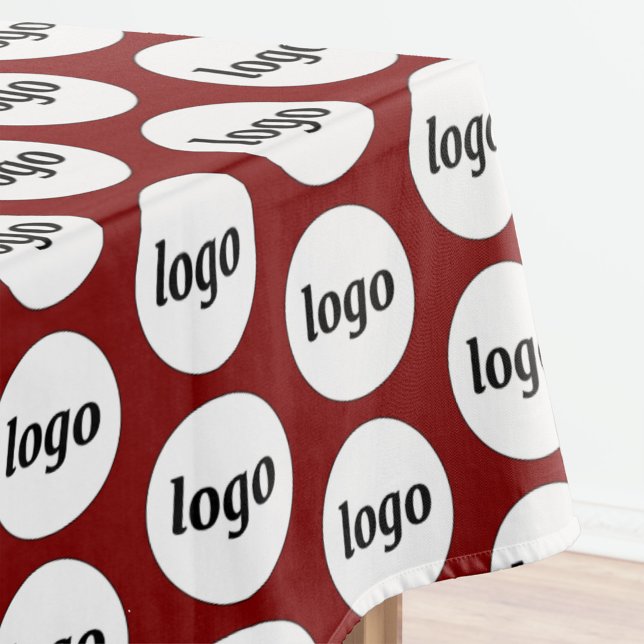 Logo-Muster Business-Branding Burgundy Red Tischdecke (Simple logo pattern business promotional burgundy tablecloth for trade shows, catering and events)