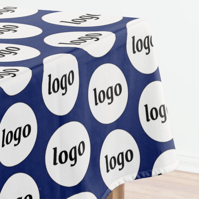 Logo-Muster Business-Branding Navy Blue Tischdecke (Simple logo pattern business promotional navy blue tablecloth for trade shows, catering and events)