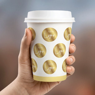 Logo-Muster Faux-Gold Firmenveranstaltung mit Mark Pappbecher