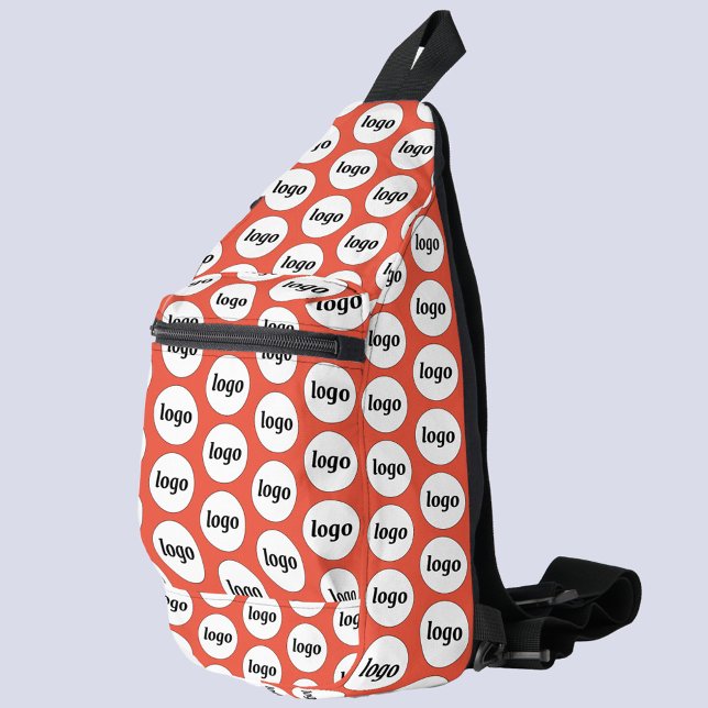 Logo-Muster für Werbemarken für Unternehmen Crossbody Bag (Logo pattern business branding promotional sling bag)