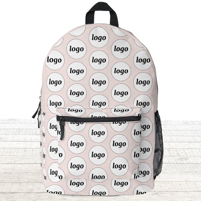 Logo-Muster Werbeaktion für Unternehmen Rosa pink Bedruckter Rucksack (Logo pattern business promotional branding backpack)