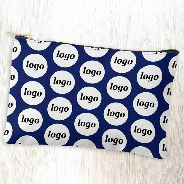Logo-Muster Werbeaktion Navy Blue Zubehörtasche (Logo pattern business branding promotional navy blue accessory pouch)