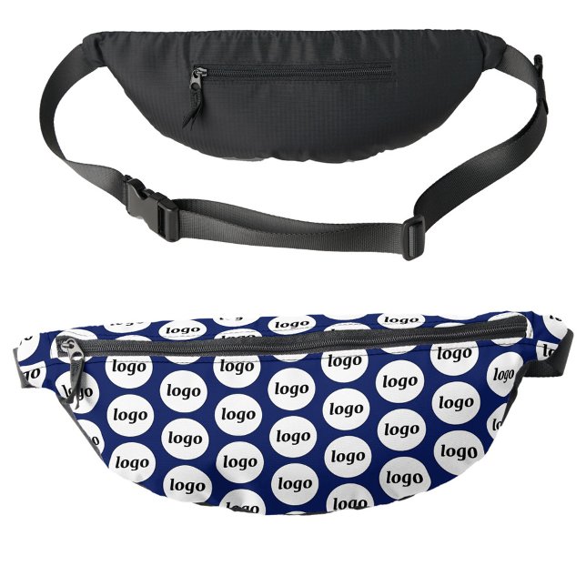 Logo-Muster Werbegeschenk für Unternehmen Navy Blu Bauchtasche (Logo pattern business branding promotional navy blue fanny pack)
