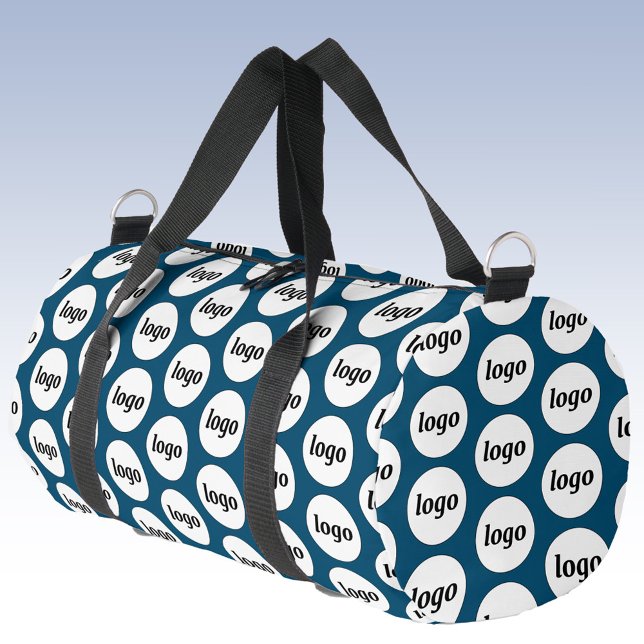Logo-Muster Werbegestaltung Aquamarines Grün Duffle Bag (Simple logo pattern business branding promotional teal green duffel bag)