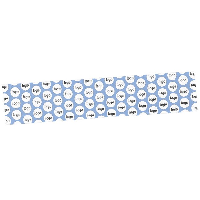 Logo-Muster Werbegestaltung Blau Kurzer Tischläufer (Simple logo pattern business promotional sky blue table runner)