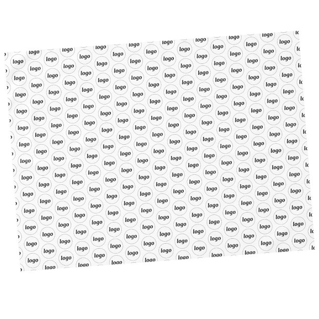 Logo-Muster Werbegestaltung Weiß Tischdecke (Simple logo pattern business promotional white tablecloth for trade shows, catering and events)