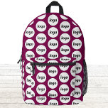 Logo-Muster Werbezeitschrift für Unternehmen rosa Bedruckter Rucksack<br><div class="desc">Fügen Sie diesem Design Ihr eigenes Logo hinzu. Minimalistisch und beruflich. Ideal für ein Werbeprodukt für Ihre Mitarbeiter,  Mitarbeiter,  Kunden und Kunden. Ideal für Messe-,  Reise-,  Firmen- oder Sportveranstaltungen und Geschenke. Weitere Versionen finden Sie in der Auflistung.</div>