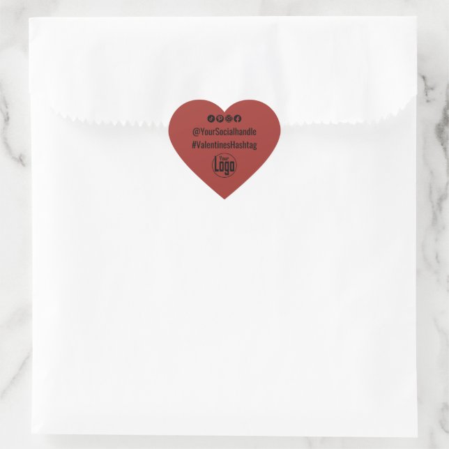 Logo nach Valentinstag Hashtag Red Black Herz-Aufkleber (Tasche)