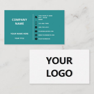 Logo Name Info Company Business Card - Ihre Farben Visitenkarte