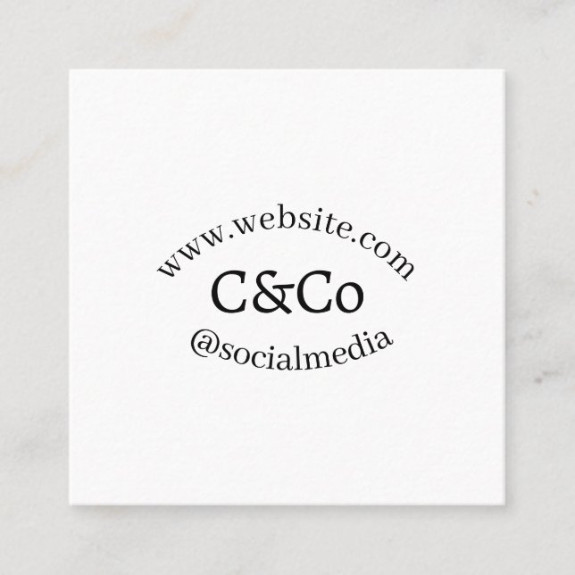 logo name letter company social media website simp quadratische visitenkarte (Vorderseite)