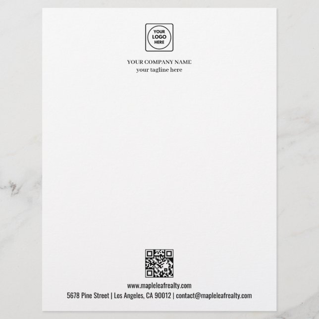 Logo Name QR-Code Website Geschäftsschreiben Briefbogen (Vorderseite)