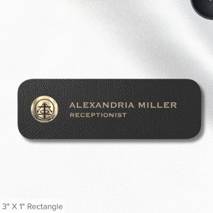Logo Name Titel Anpassbares Gold Logo Name Schild Namensschild