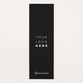 Logo Name Unternehmen Schwarz-weiße Werbeaktion In Yogamatte