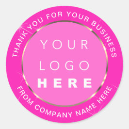 Logo Name Web Vielen Dank Gold Pink Fuchsia Runder Aufkleber