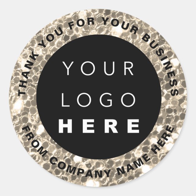 Logo Name Web Vielen Dank Imitate Sepia Shop Glitz Runder Aufkleber (Vorderseite)