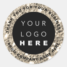 Logo Name Web Vielen Dank Imitate Sepia Shop Glitz Runder Aufkleber