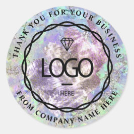 Logo Name Web Vielen Dank Name Blue Violet Minze Runder Aufkleber