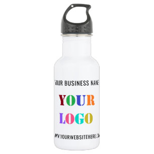 Logo Name Website Wasserflasche Werbeunternehmen