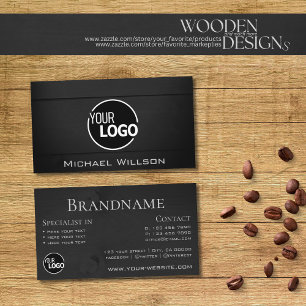 Logo "Natural Wood Grain Black Wooden Boards" Mode Visitenkarte