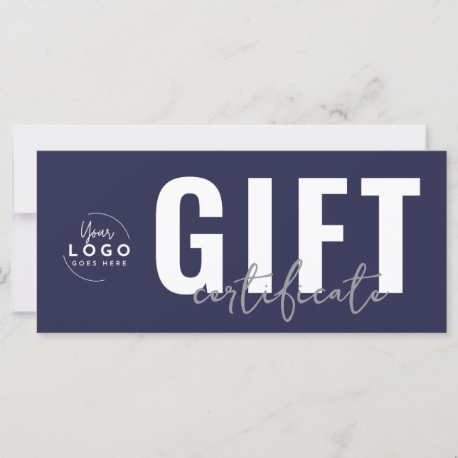 Logo Navy Blau Geschäft Geschenkgutschein (Vorderseite)