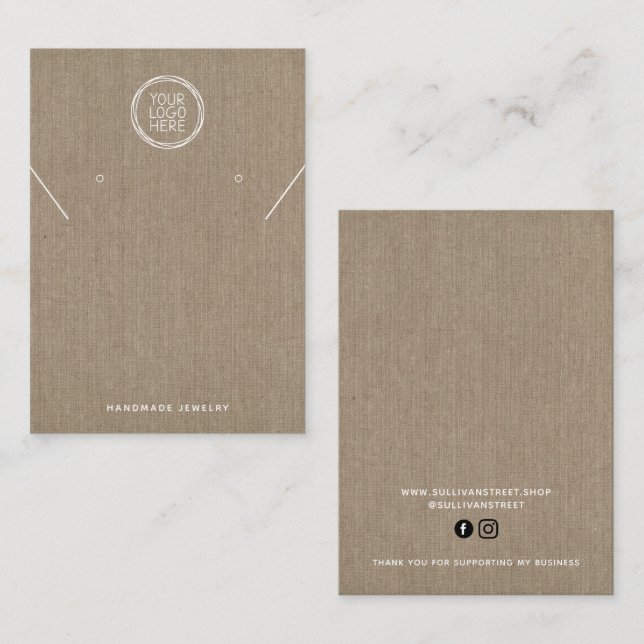 Logo-Nekklettenring-Ohrringe-Display-Karte Telefonnummerkarte (Vorne/Hinten)