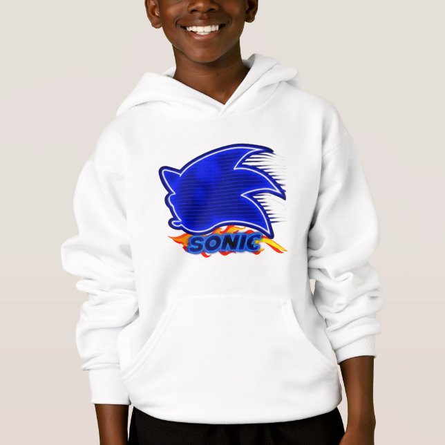 Logo Neon Sonic Flame – Illustration de jeu haute  Hoodie (Vorderseite)